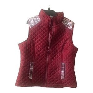 Beautiful Red women’s Sleeveless Puffy jacket Size XL